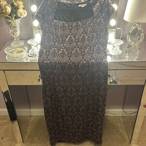 Elegant Black and purple Damask Dress